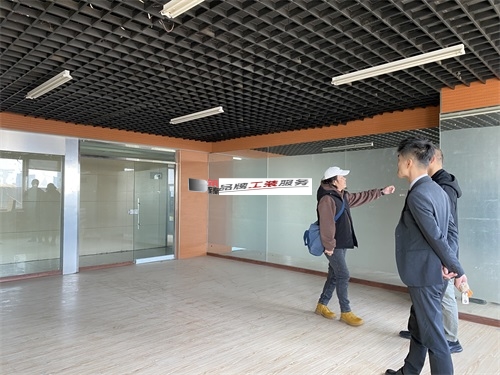中宁璟一办公室装修施工现场巡检|中宁办公室装修公司